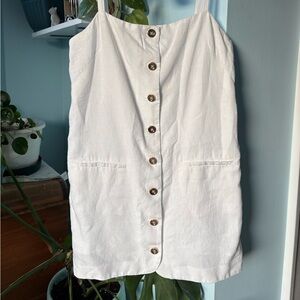 J. Crew Claudia White Linen Summer Coastal Mini Dress Coquette Clean Girl